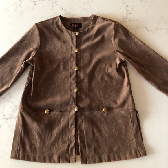 Vintage Women's Dressy Jacket w/Tone on Tone Fabric and Button Front - Picture 2 of 10